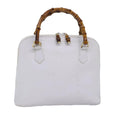 GUCCI Bamboo Hand Bag Outlet Leather White 000 1046 0290 77455