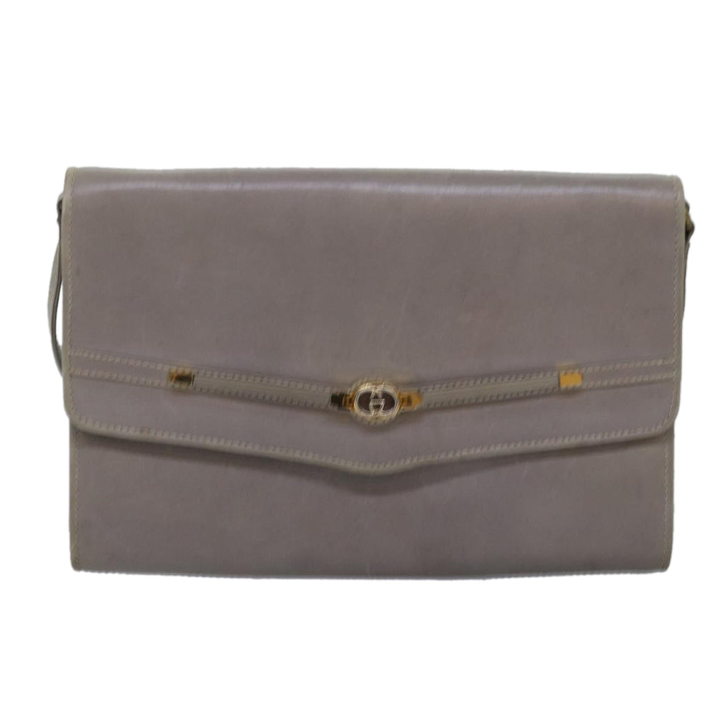 GUCCI Shoulder Bag Leather Gray 004 406 2008 77459