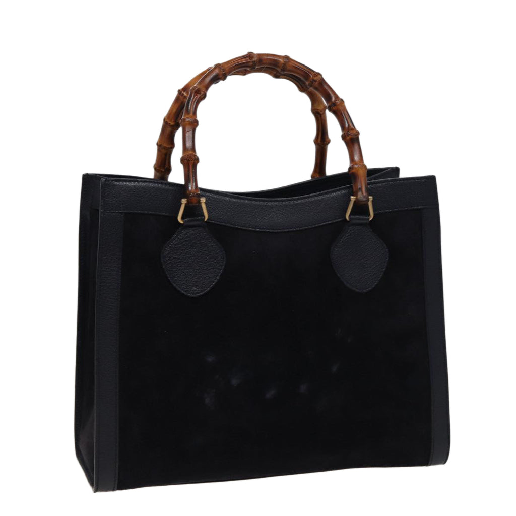 GUCCI Bamboo Tote Bag Suede Navy 002 0260 2615 77479