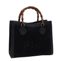 GUCCI Bamboo Tote Bag Suede Navy 002 0260 2615 77479