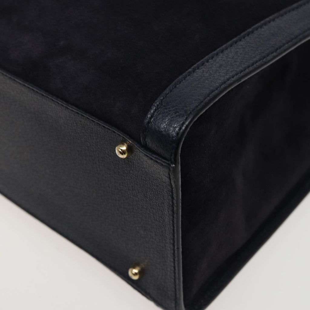 GUCCI Bamboo Tote Bag Suede Navy 002 0260 2615 77479