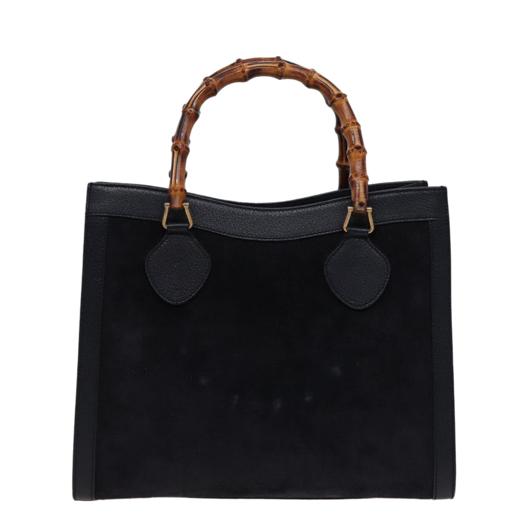 GUCCI Bamboo Tote Bag Suede Navy 002 0260 2615 77479