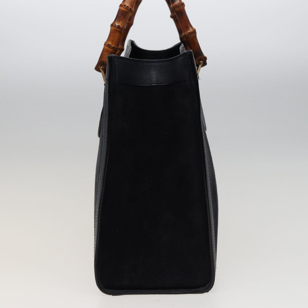 GUCCI Bamboo Tote Bag Suede Navy 002 0260 2615 77479