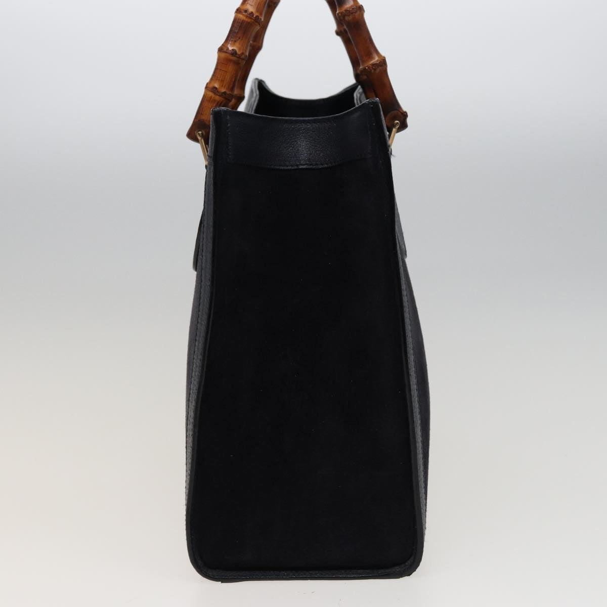 GUCCI Bamboo Tote Bag Suede Navy 002 0260 2615 77479
