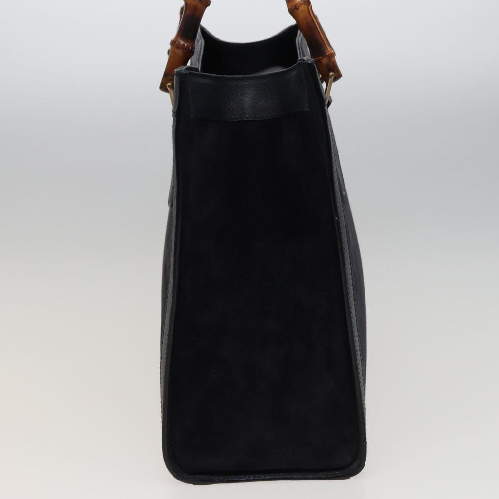 GUCCI Bamboo Tote Bag Suede Navy 002 0260 2615 77479