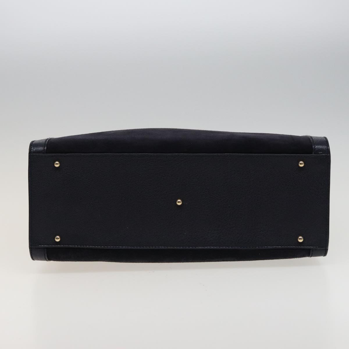 GUCCI Bamboo Tote Bag Suede Navy 002 0260 2615 77479