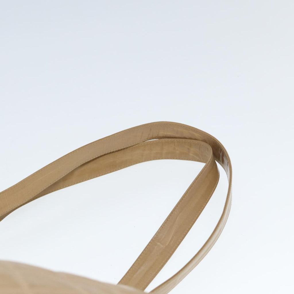 CHANEL Super Model bag Chain Turn Lock Bag Patent leather Beige CC 77488