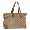 GUCCI GG Canvas Web Sherry Line Tote Bag Beige Red Green 308928 77492