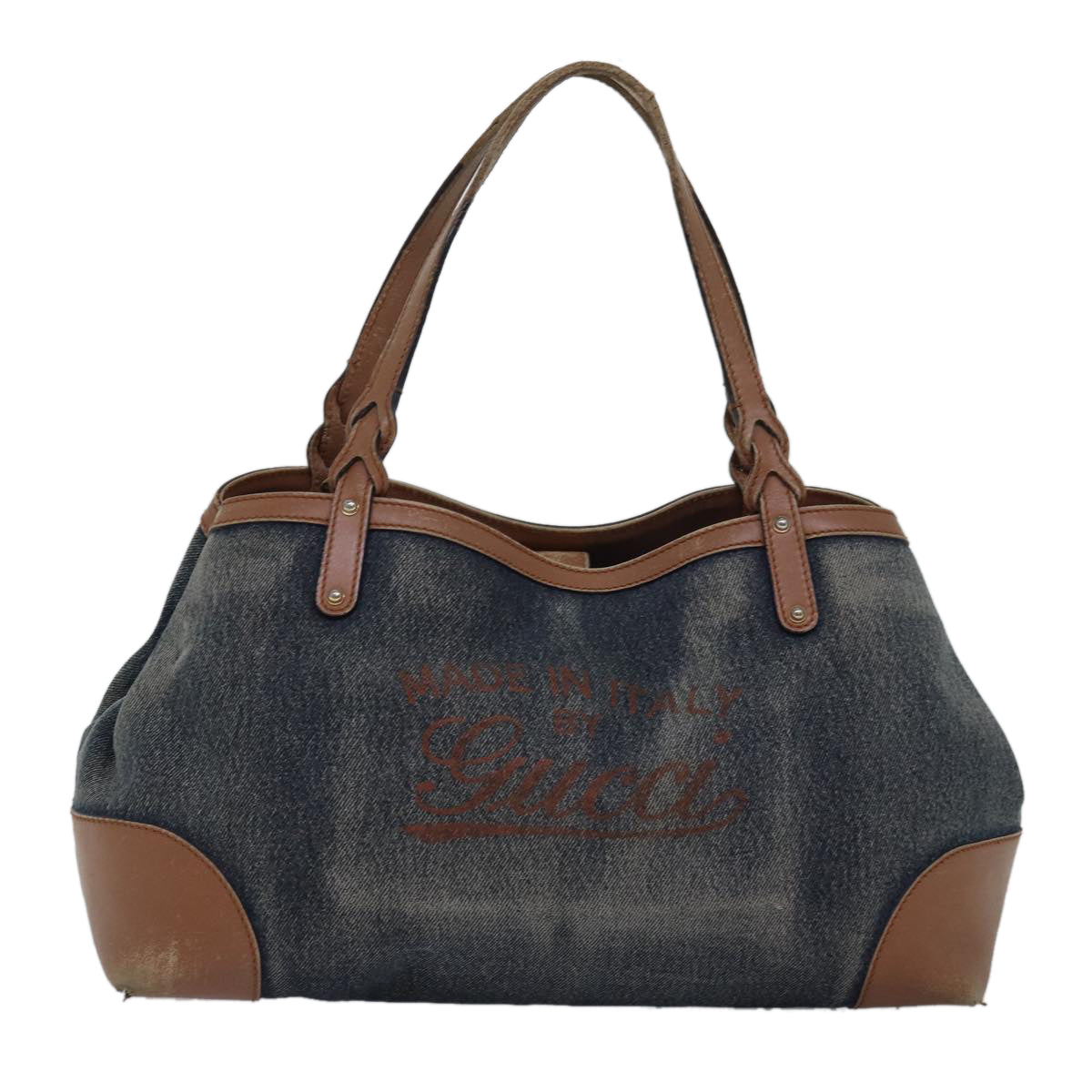 GUCCI Tote Bag Canvas Denim Blue 348715 525040 77495