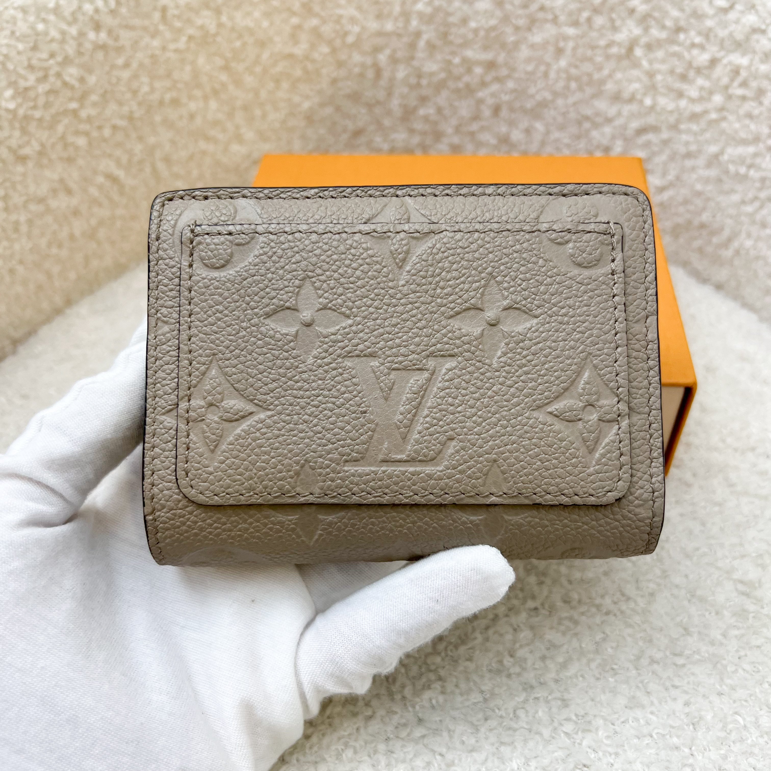 LV Clea Compact Wallet in in Tourterelle Monogram Empreinte Leather and GHW