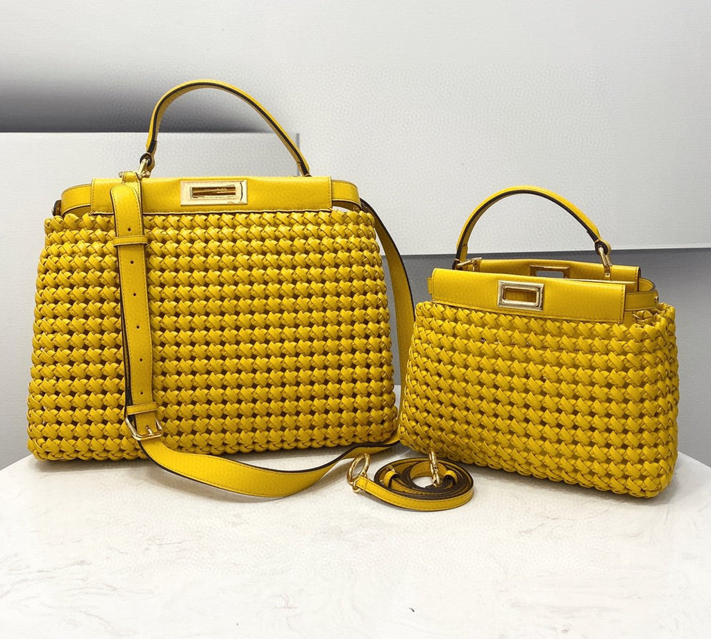 FI GlamI Mini Yellow Braided Bag For Woman 18cm/7in