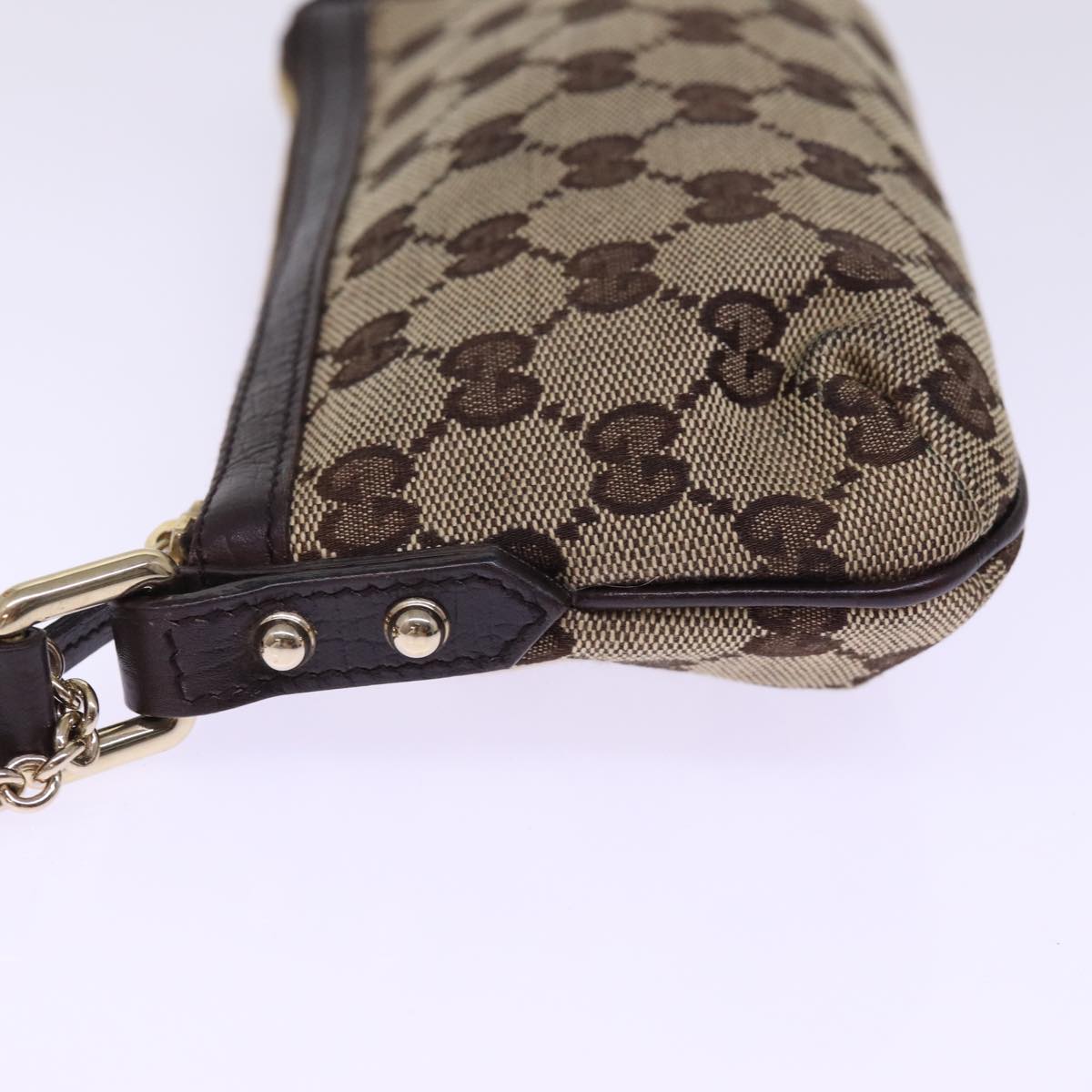 GUCCI GG Canvas Web Sherry Line Pouch Beige Red Green 152507 77633