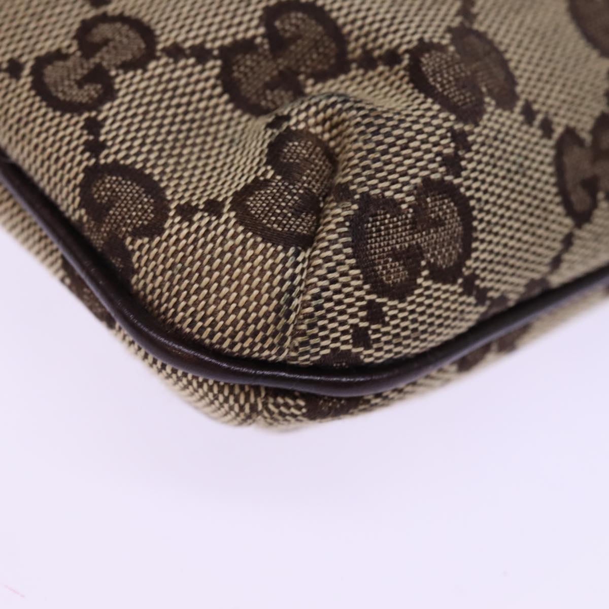 GUCCI GG Canvas Web Sherry Line Pouch Beige Red Green 152507 77633