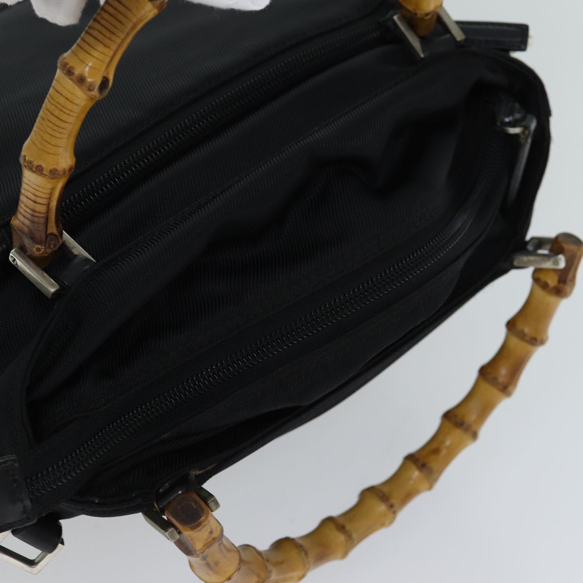 GUCCI Bamboo Hand Bag Nylon 2way Brown 002 2058 0508 5 77653