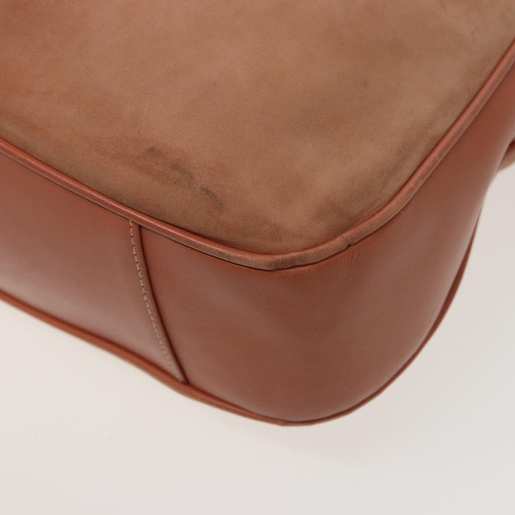 GUCCI Bamboo Shoulder Bag Suede 2way Beige 001 58 1577 77654