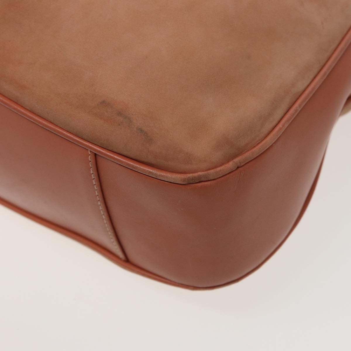 GUCCI Bamboo Shoulder Bag Suede 2way Beige 001 58 1577 77654