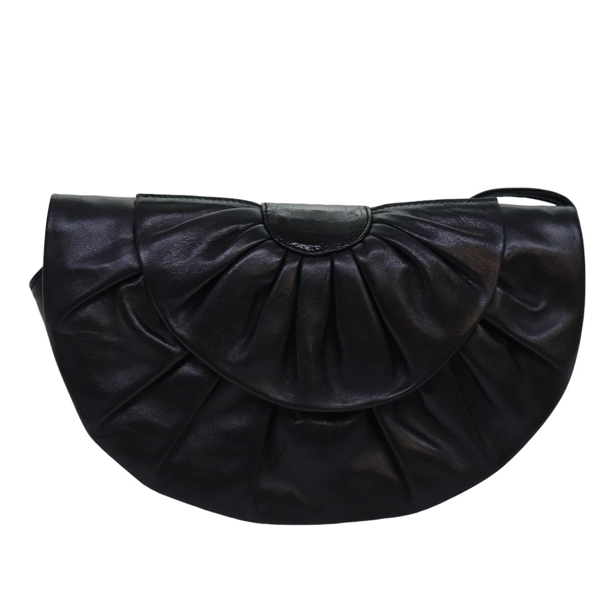 GUCCI Shoulder Bag Leather Black 77658