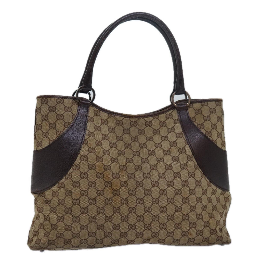 GUCCI GG Canvas Tote Bag Beige 113016 77660