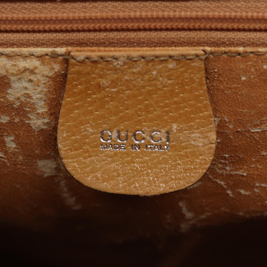 GUCCI Hand Bag Leather 2way Beige 77667