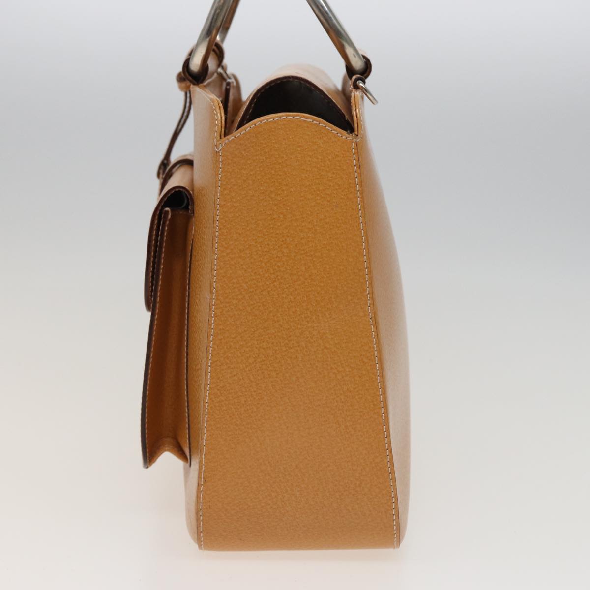 GUCCI Hand Bag Leather 2way Beige 77667