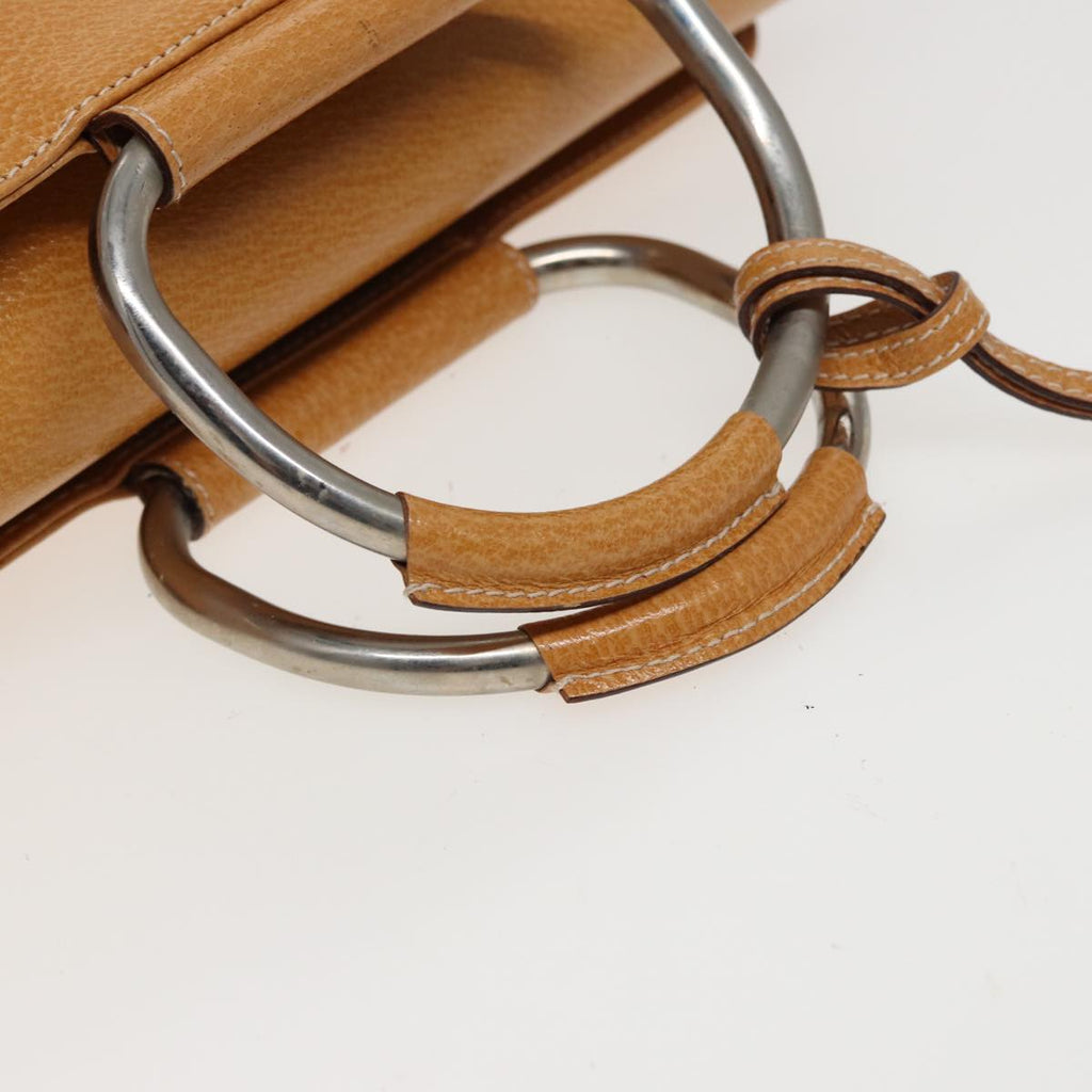 GUCCI Hand Bag Leather 2way Beige 77667