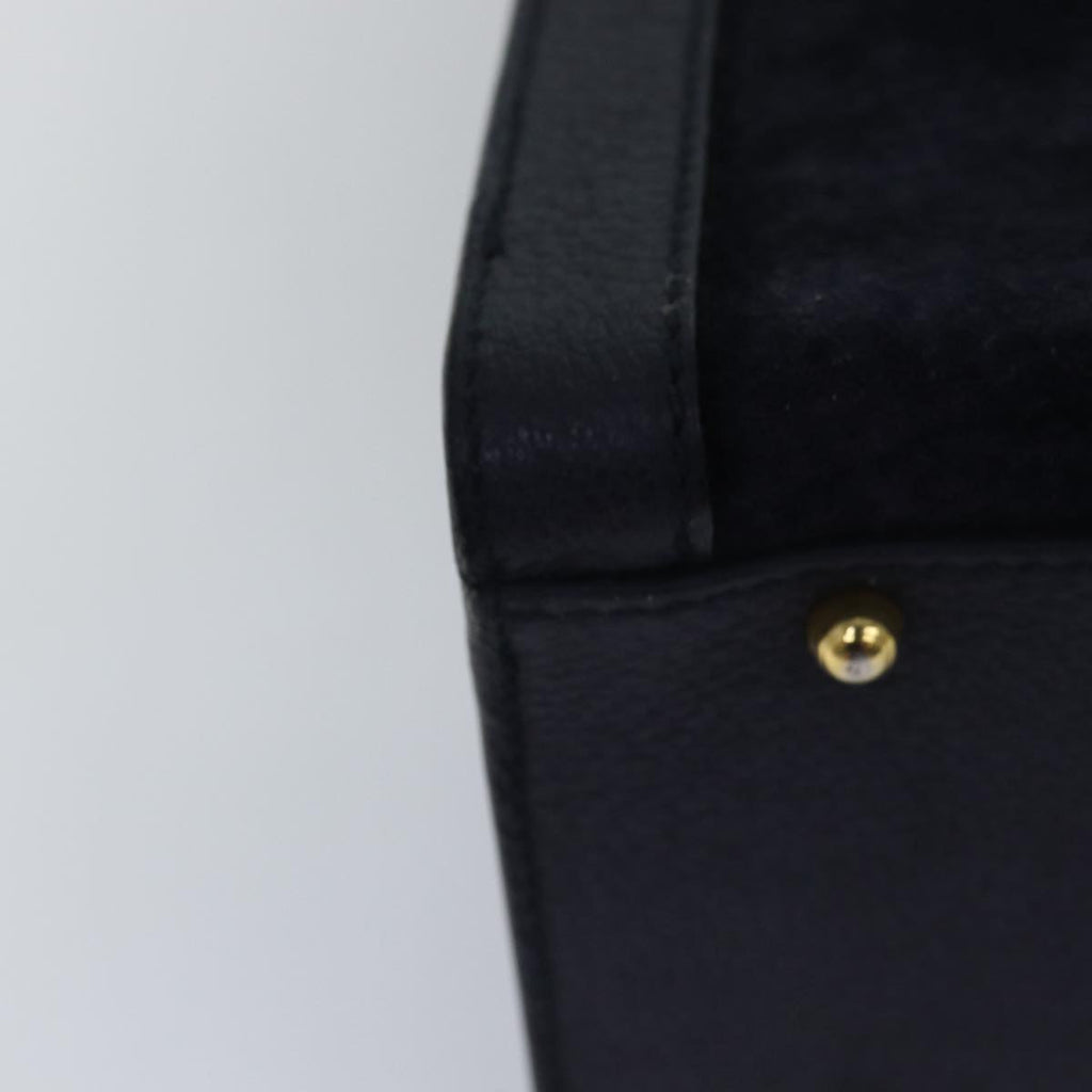 GUCCI Bamboo Hand Bag Suede Navy 77669