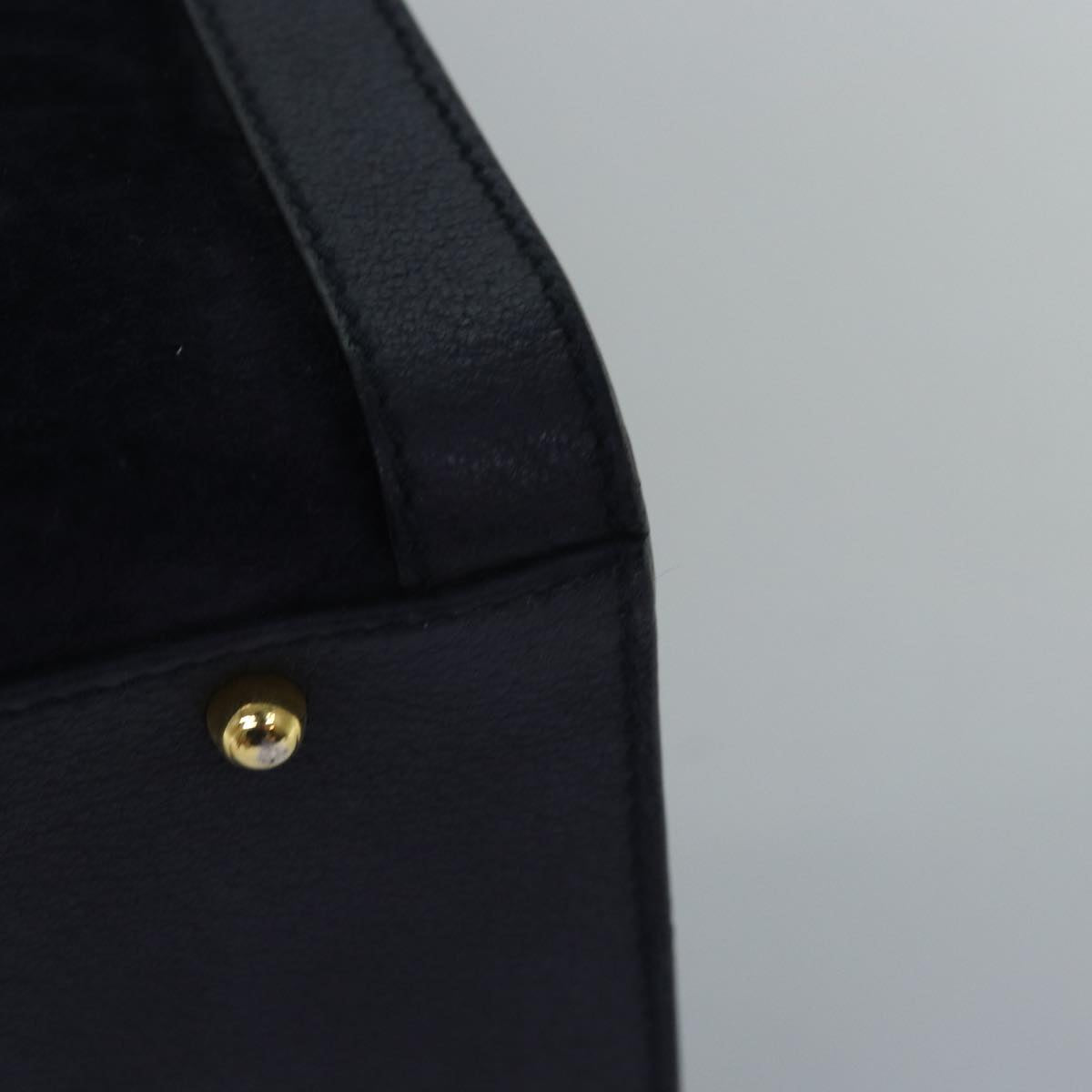 GUCCI Bamboo Hand Bag Suede Navy 77669