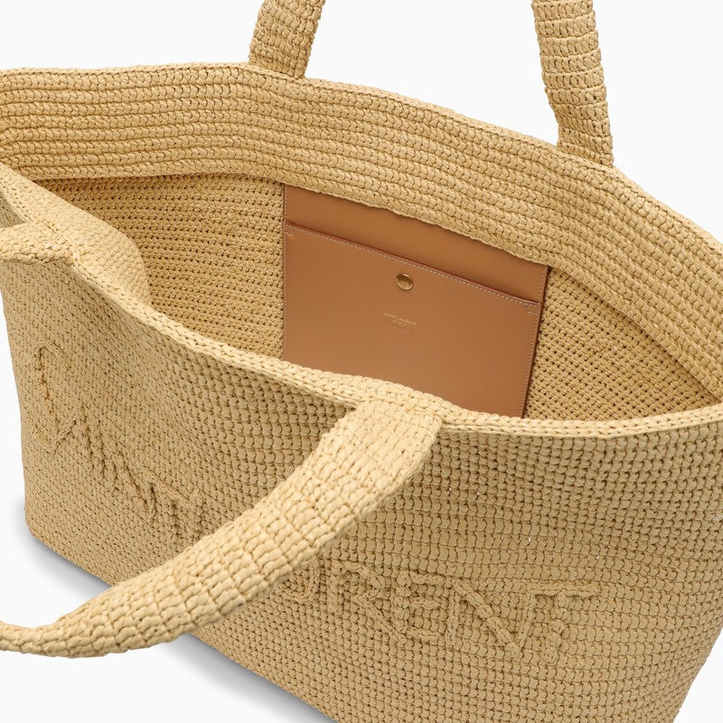 Saint Laurent Raffia Tote Bag With Logo Women