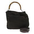GUCCI Bamboo Shoulder Bag Nylon 2way Khaki 001 2404 1577 77677