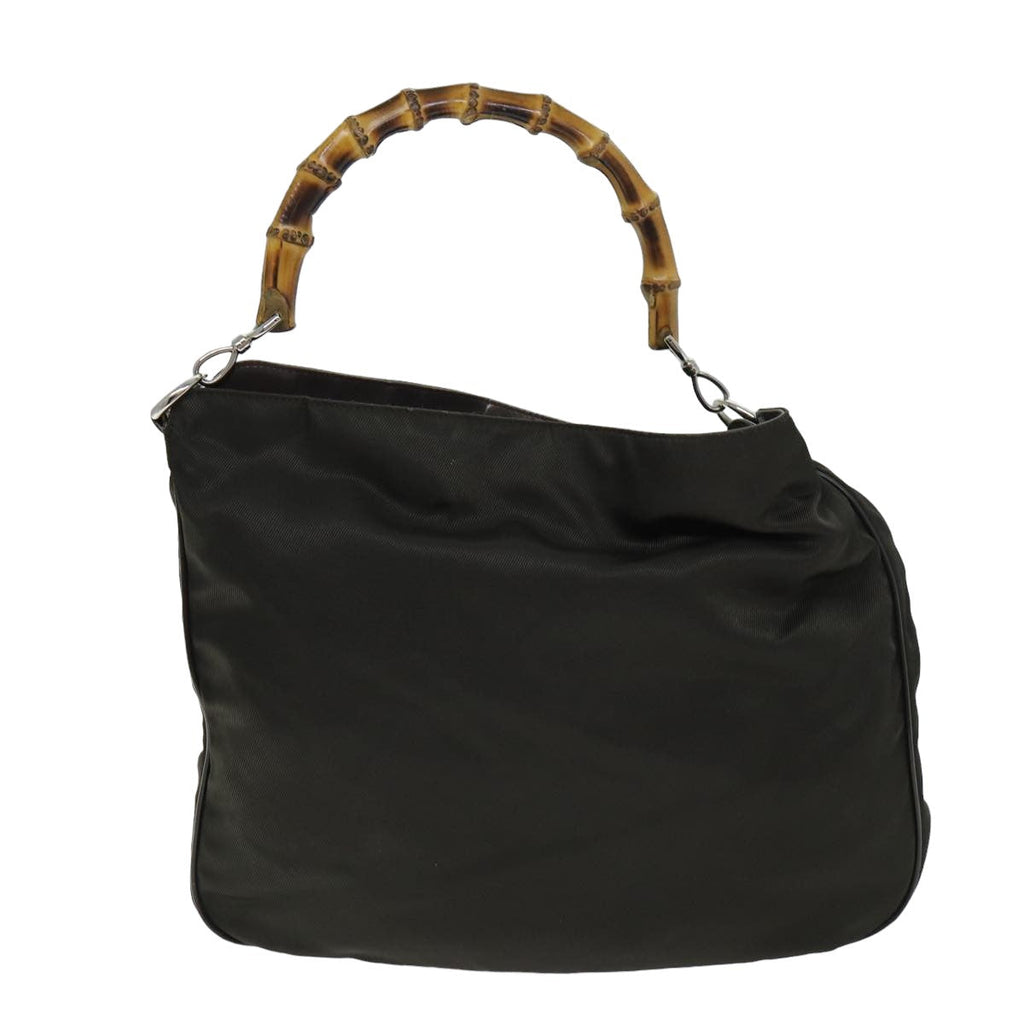 GUCCI Bamboo Shoulder Bag Nylon 2way Khaki 001 2404 1577 77677