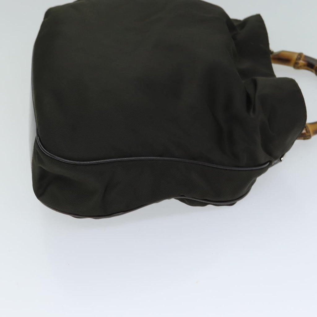 GUCCI Bamboo Shoulder Bag Nylon 2way Khaki 001 2404 1577 77677