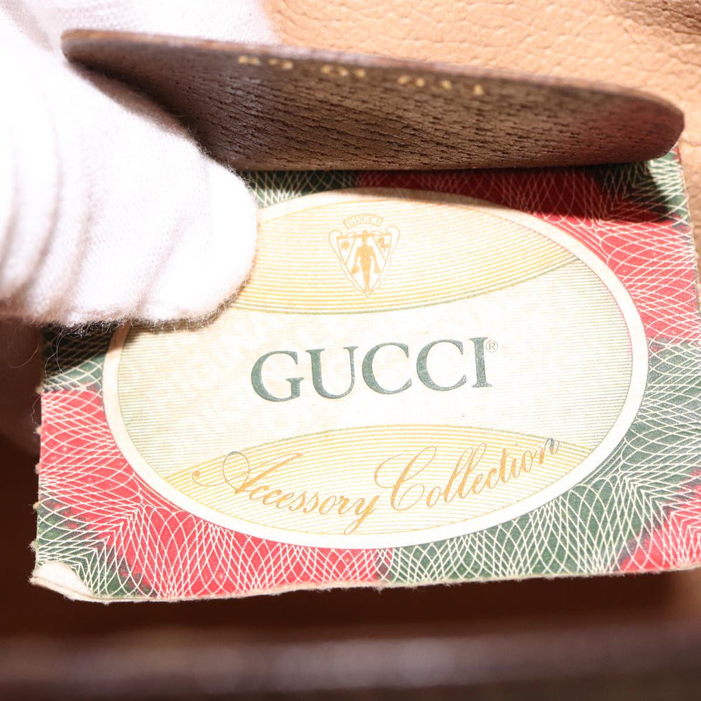 GUCCI GG Supreme Web Sherry Line Clutch Bag PVC Beige Red 89 01 033 77681