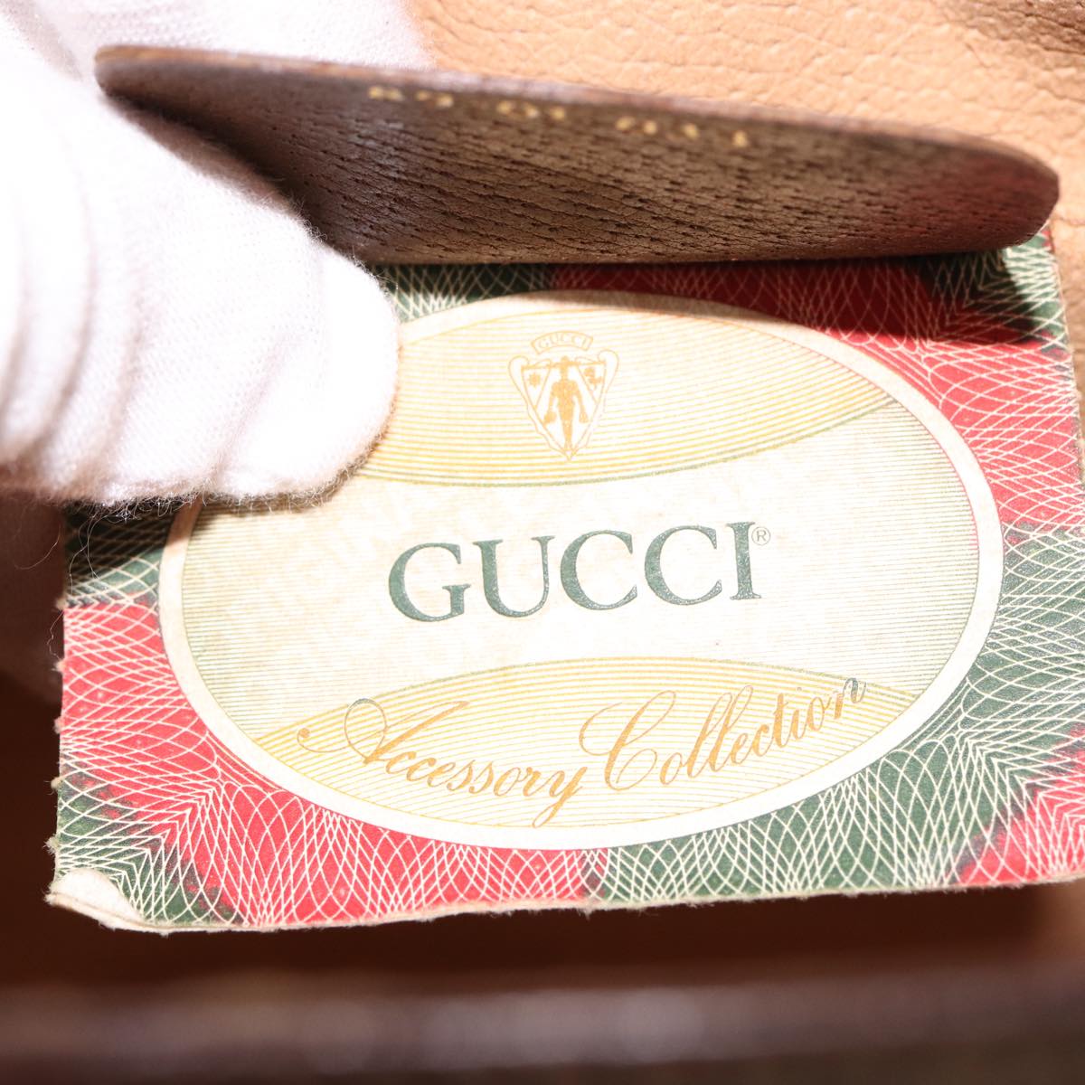 GUCCI GG Supreme Web Sherry Line Clutch Bag PVC Beige Red 89 01 033 77681