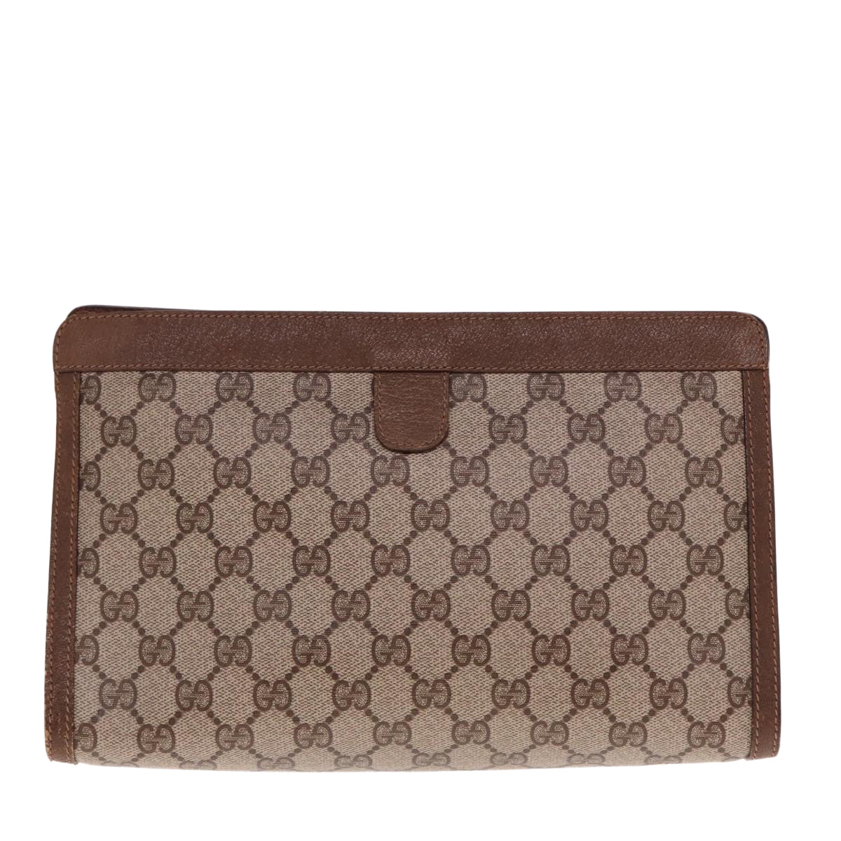 GUCCI GG Supreme Web Sherry Line Clutch Bag PVC Beige Red 89 01 033 77681