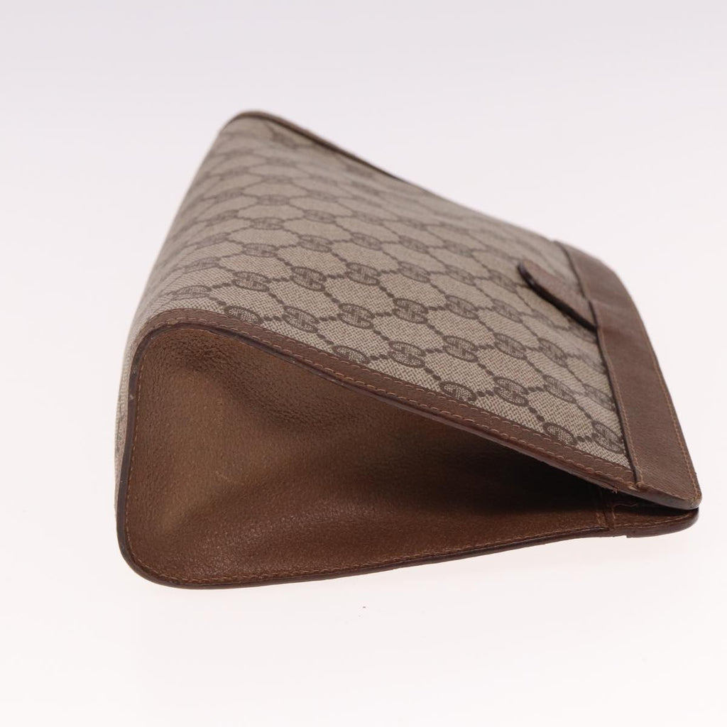 GUCCI GG Supreme Web Sherry Line Clutch Bag PVC Beige Red 89 01 033 77681