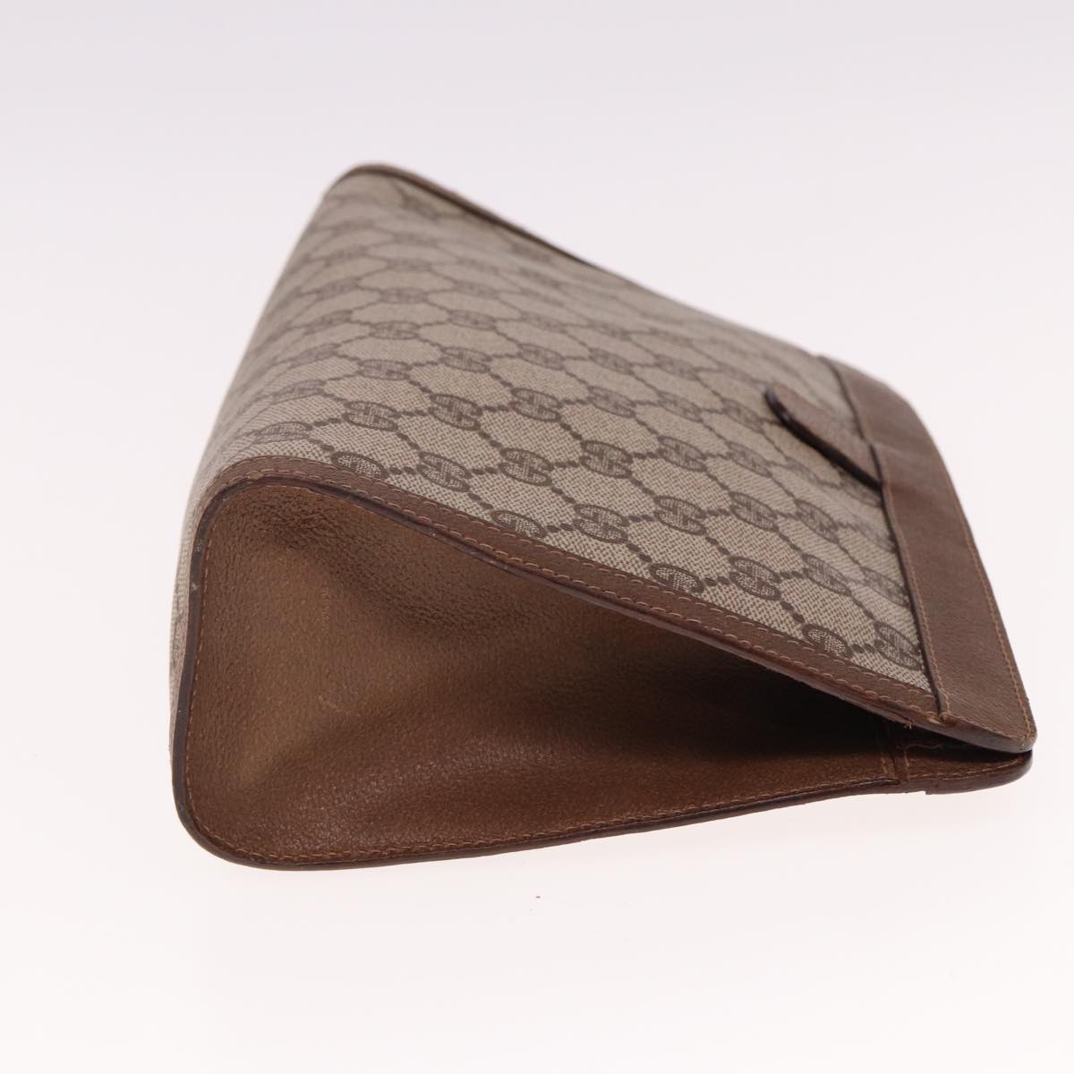 GUCCI GG Supreme Web Sherry Line Clutch Bag PVC Beige Red 89 01 033 77681