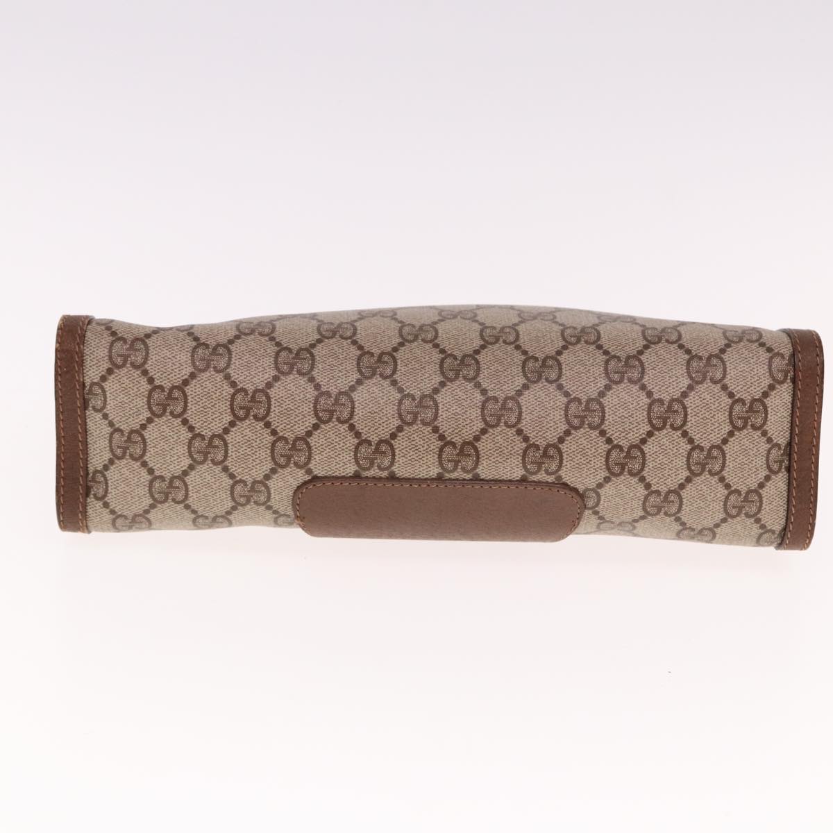GUCCI GG Supreme Web Sherry Line Clutch Bag PVC Beige Red 89 01 033 77681