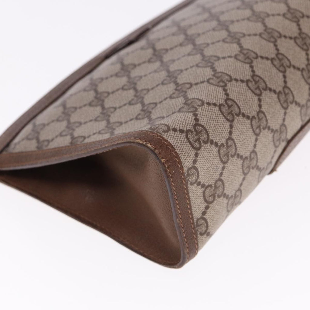 GUCCI GG Supreme Web Sherry Line Clutch Bag PVC Beige Red 89 01 033 77681