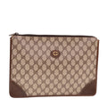 GUCCI GG Supreme Clutch Bag PVC Beige 40 01 029 77682