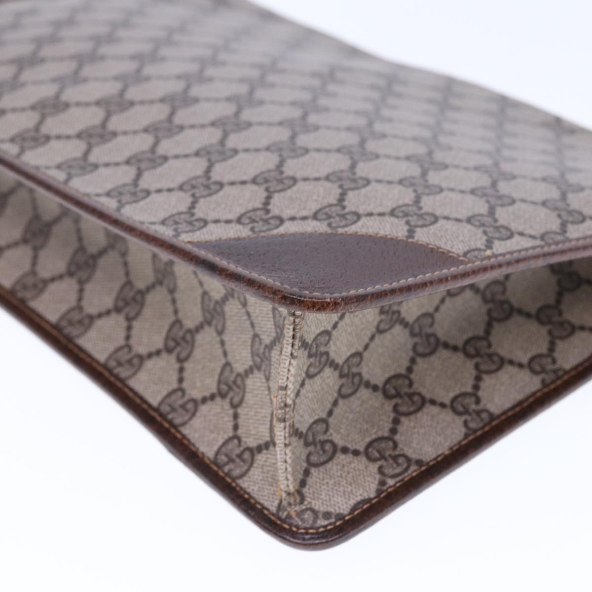 GUCCI GG Supreme Clutch Bag PVC Beige 40 01 029 77682