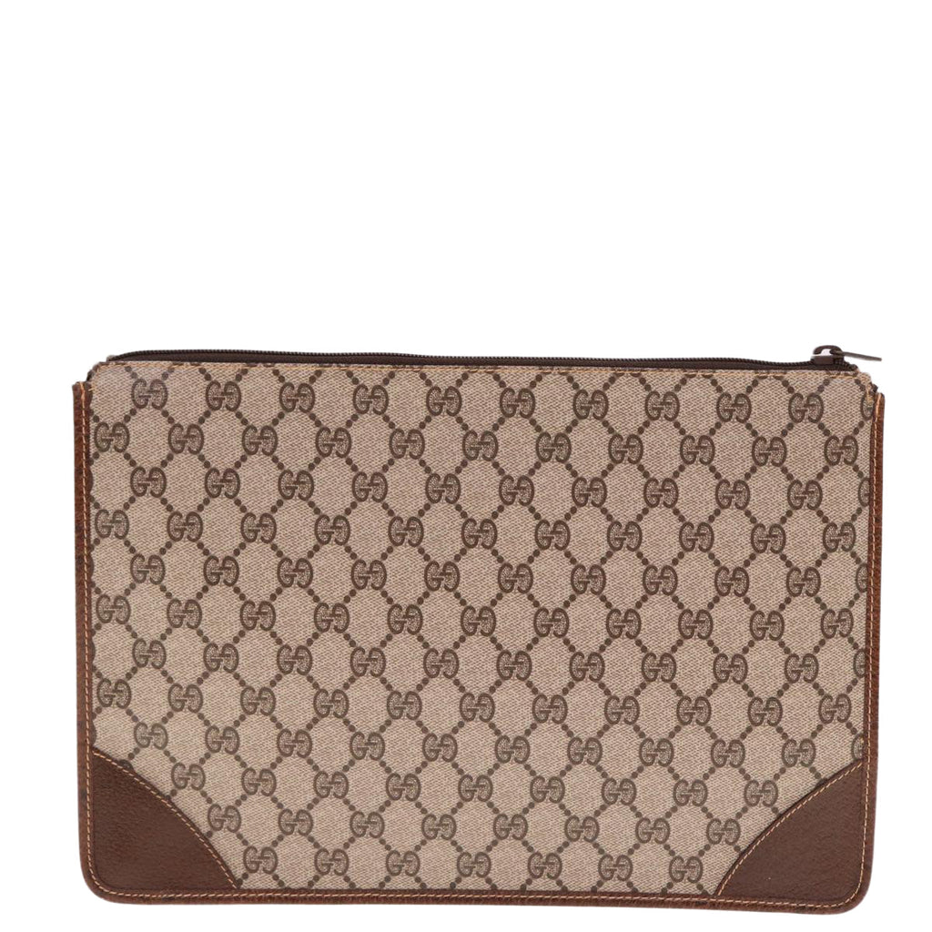 GUCCI GG Supreme Clutch Bag PVC Beige 40 01 029 77682