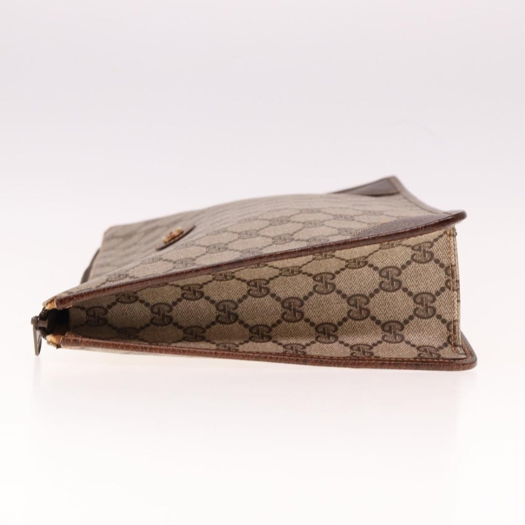 GUCCI GG Supreme Clutch Bag PVC Beige 40 01 029 77682
