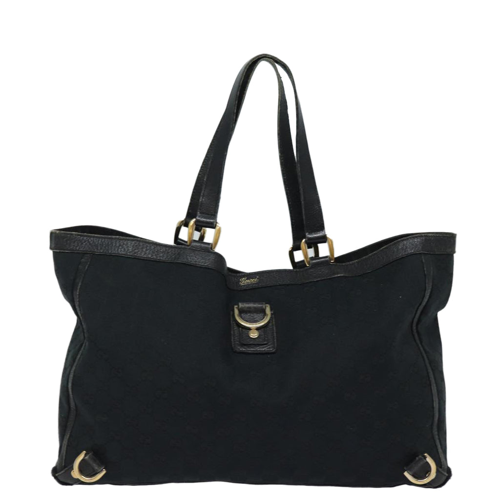 GUCCI GG Canvas Abbey Tote Bag Black 141472 77688