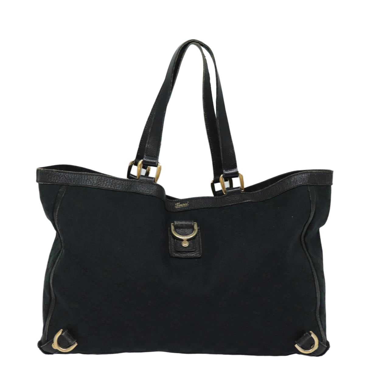 GUCCI GG Canvas Abbey Tote Bag Black 141472 77688