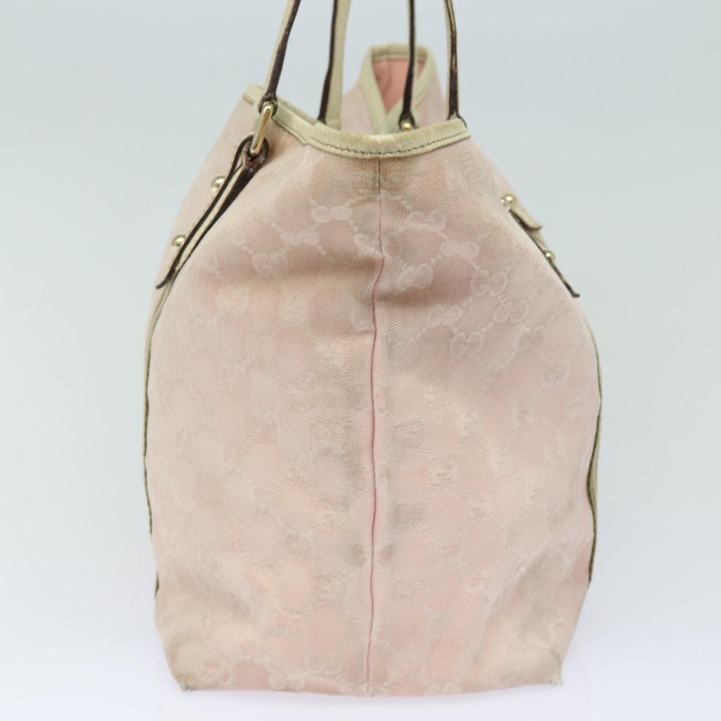 GUCCI GG Canvas Sherry Line Tote Bag Khaki Pink 139260 77690