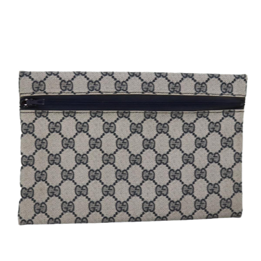 GUCCI GG Supreme Pouch PVC Leather Navy 77700