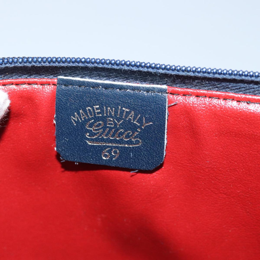 GUCCI GG Supreme Pouch PVC Leather Navy 77700