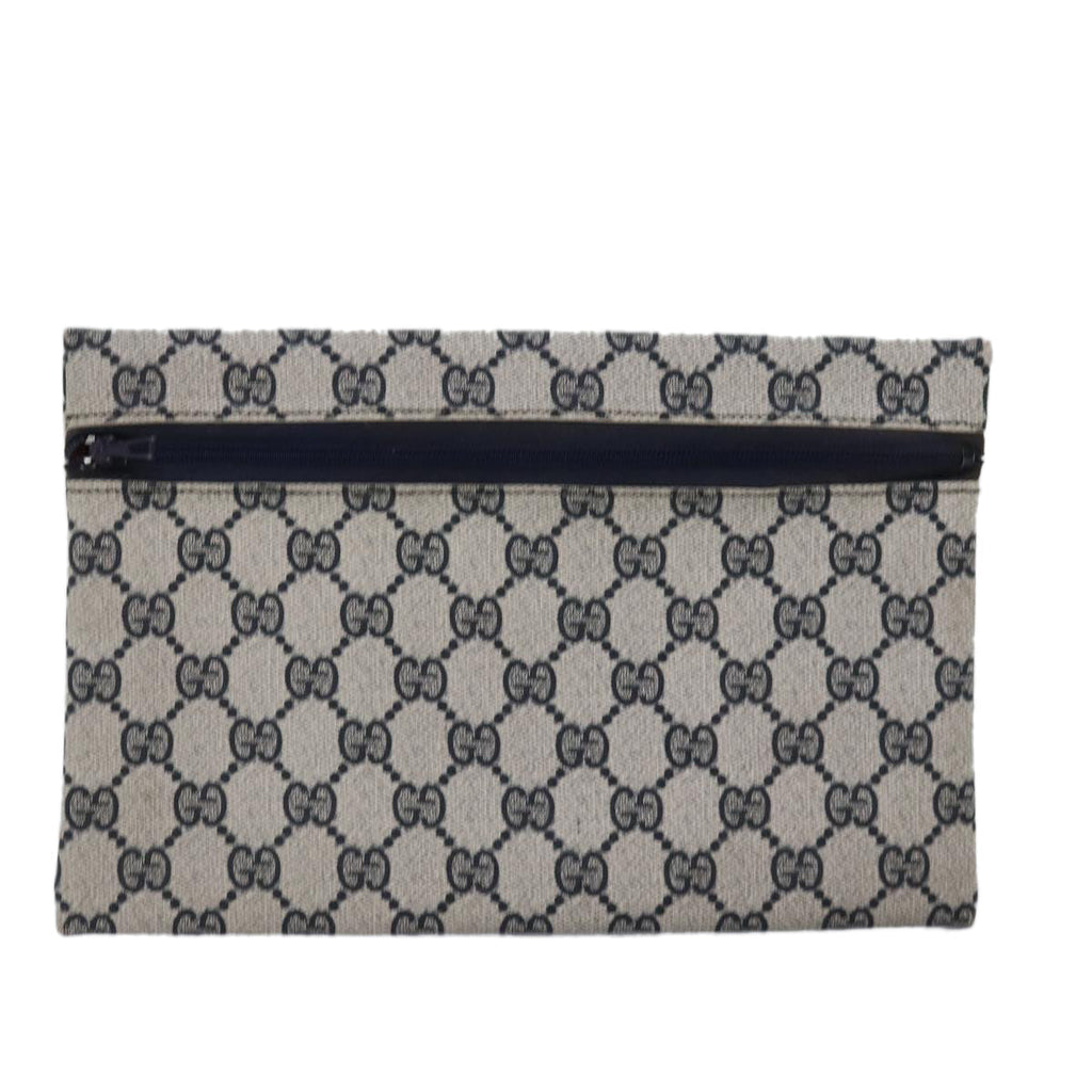 GUCCI GG Supreme Pouch PVC Leather Navy 77700