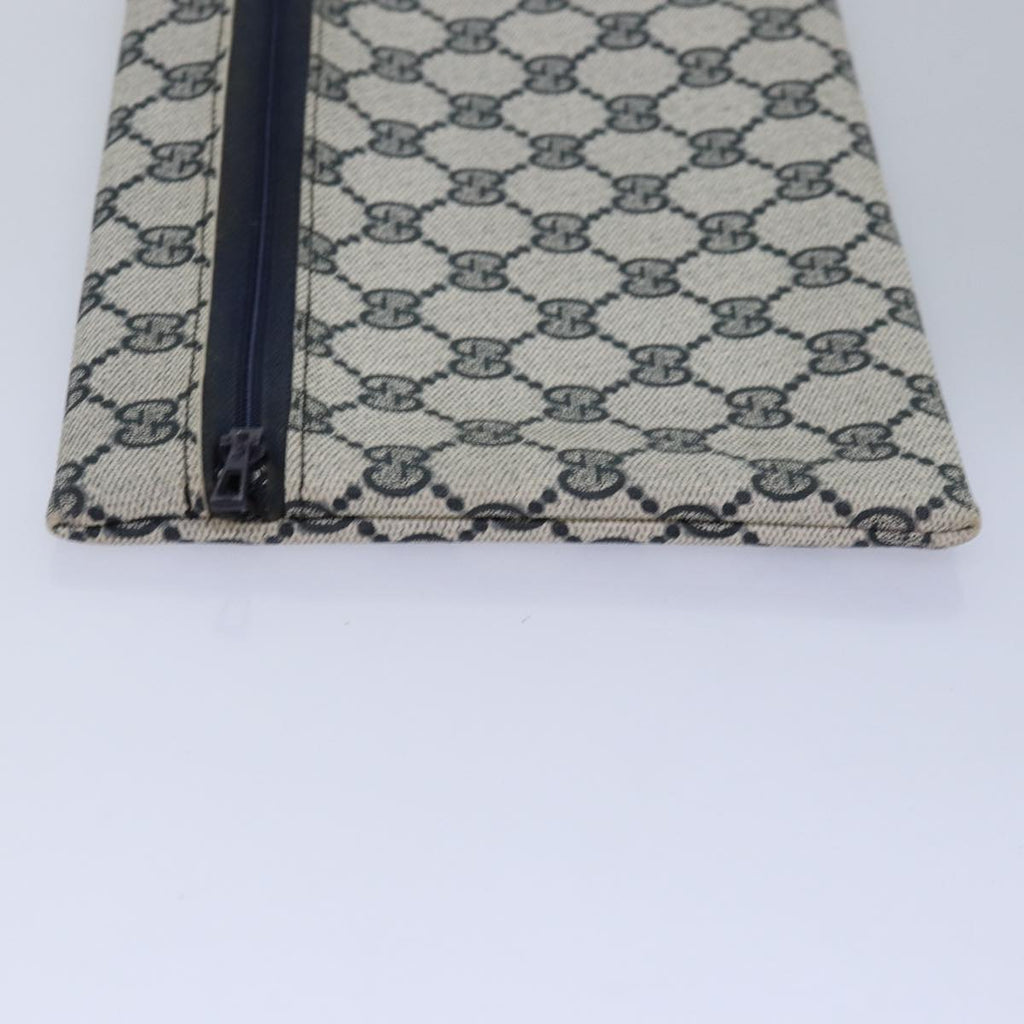 GUCCI GG Supreme Pouch PVC Leather Navy 77700