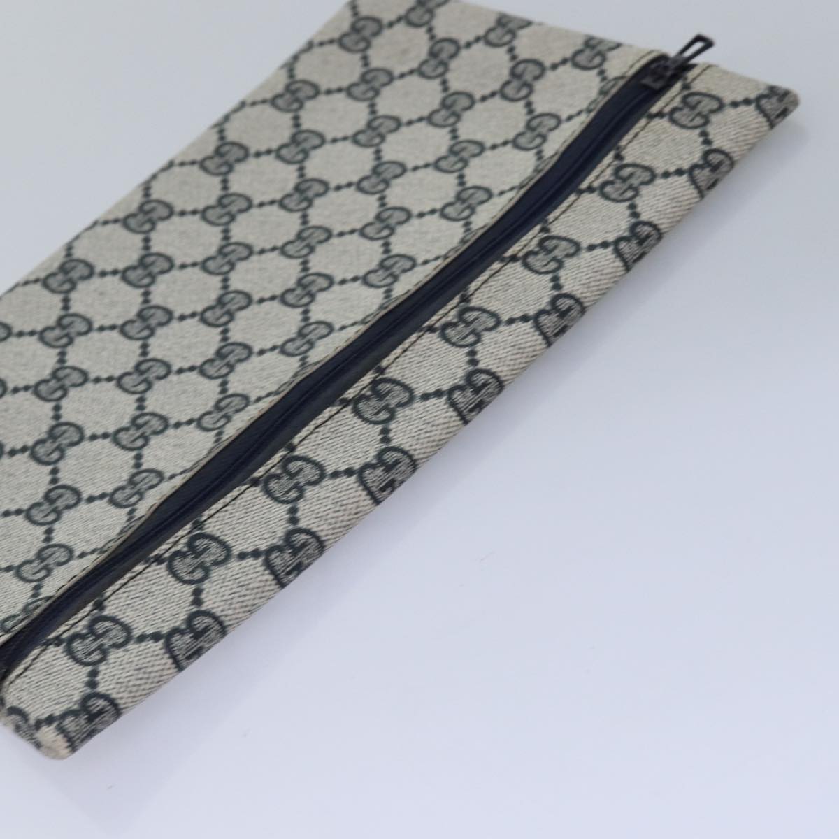 GUCCI GG Supreme Pouch PVC Leather Navy 77700